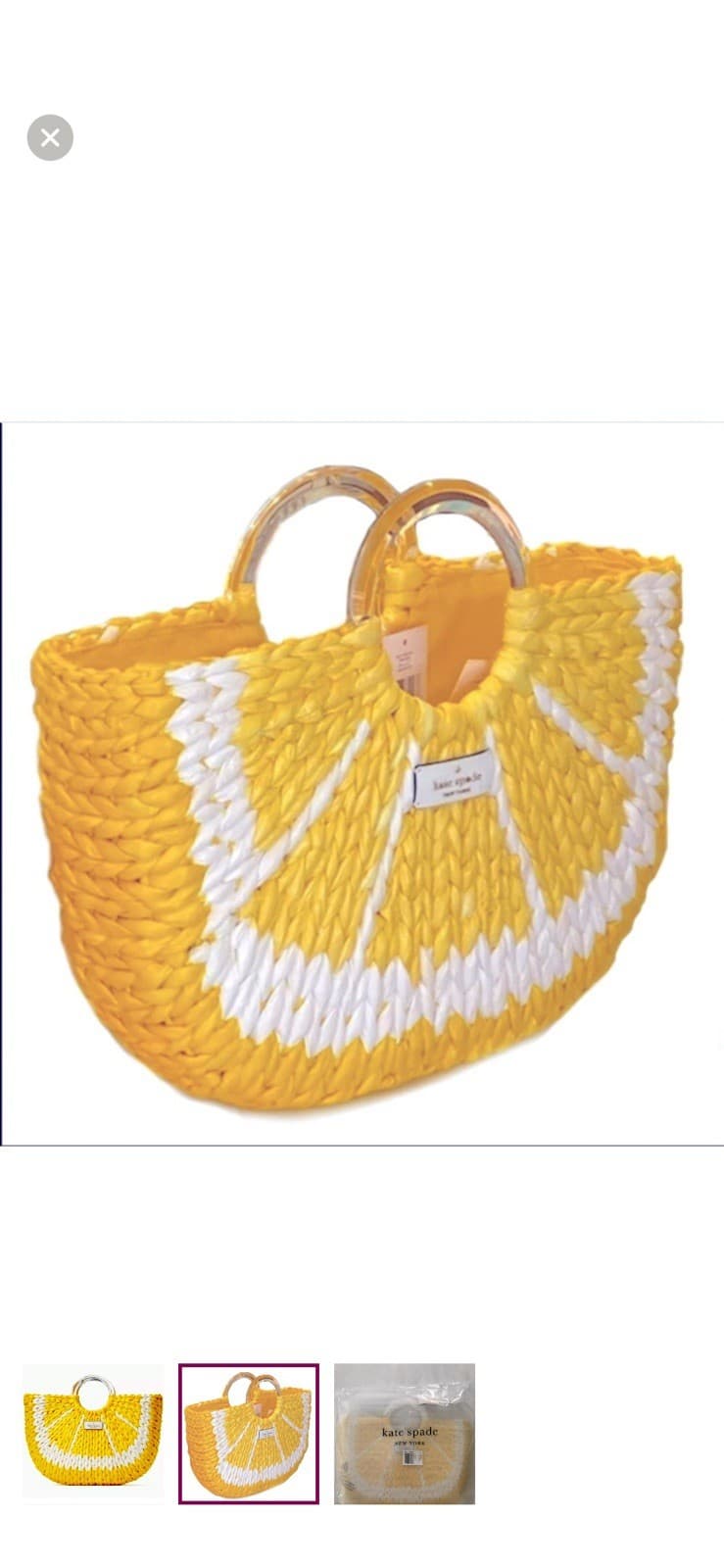 Kate Spade Picnic Perfect Lemon Tote Bag Limited Edition. NEW Factory Sealed thumbnail 2