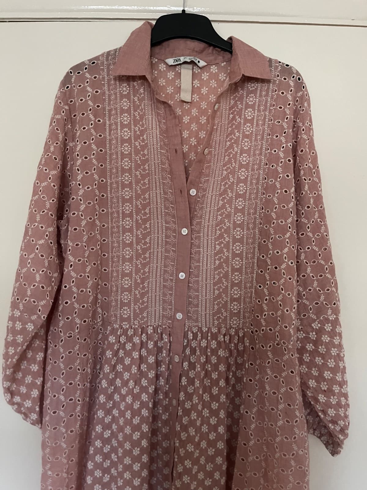 Zara Women's Floral Embroidered Maxi Dress  size large Boho Hippie Summer thumbnail 4