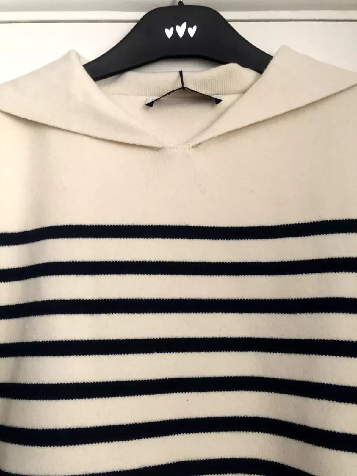 ZARA NAVY/ECRU  STRIPED KNIT DRESS ~  Stripes  ~ Size S