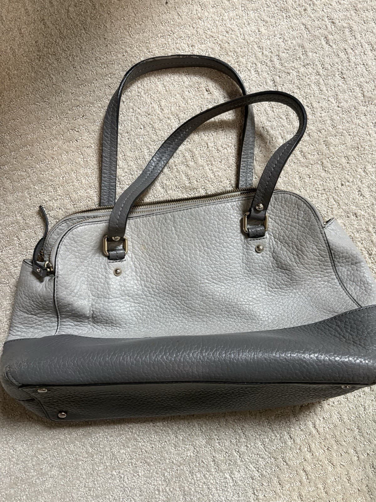 Kate Spade Grove Court MediumBag Purse - Gray  Colorblock Rare 3 Compartments thumbnail 2