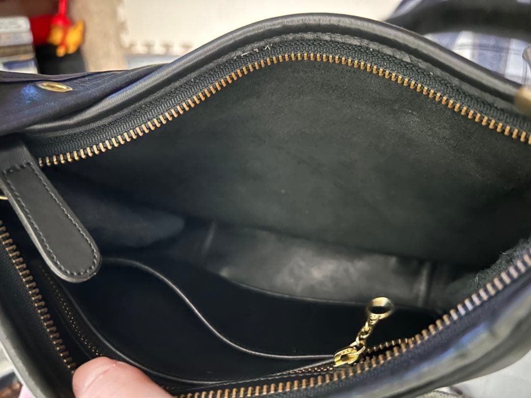 COACH 9966 Vintage Shoulder Bag Ziplock Leather Black Gold Hardware From Japan thumbnail 22