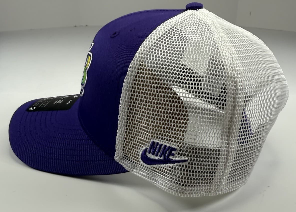 Nike Tampa Bay Rays Rise Hat Cap SnapBack Trucker Mesh M/L Purple White NEW MLB thumbnail 3