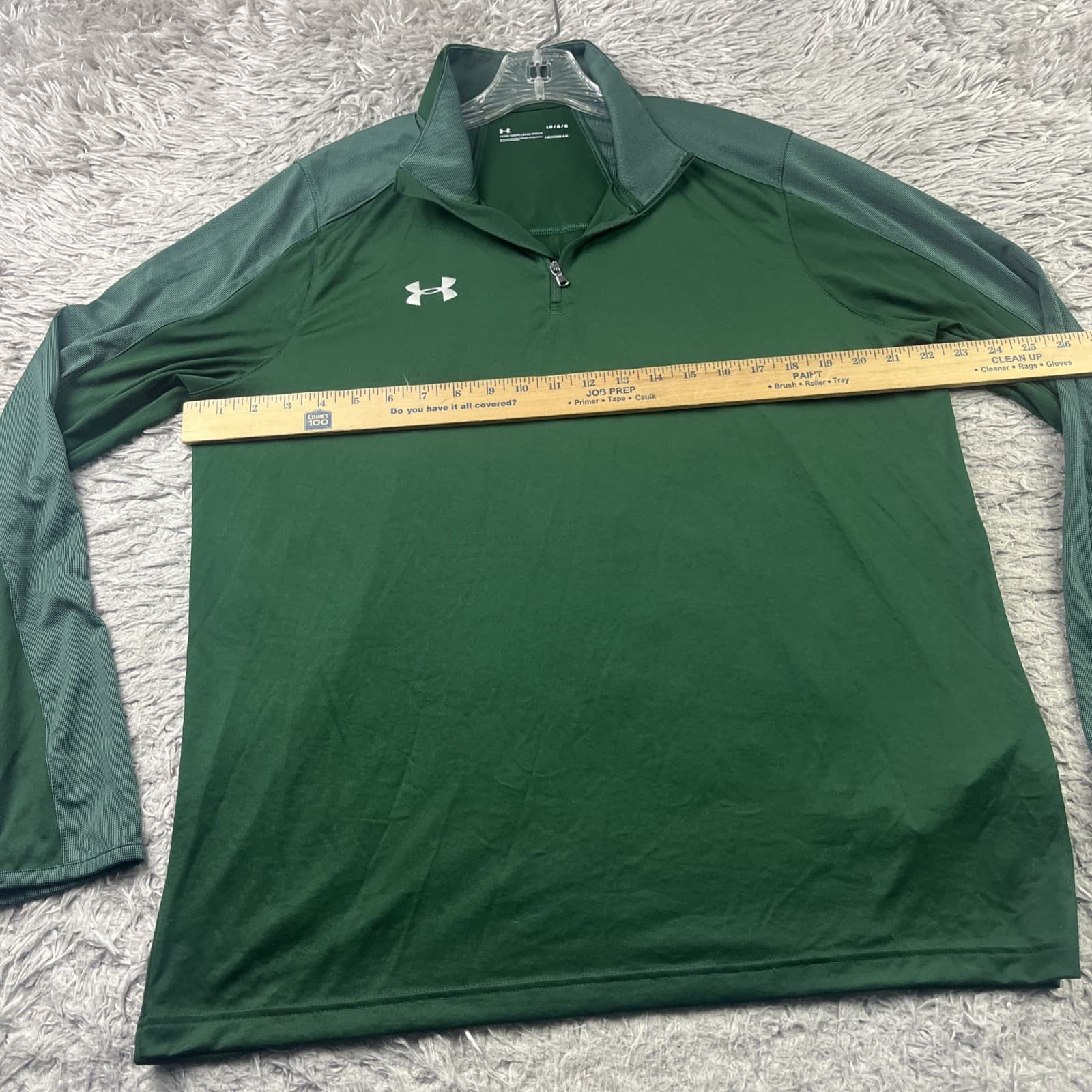 UA Under Armour Mens  1/4 Zip Long Sleeve Jacket 1305780 Green Loose heatgear thumbnail 4