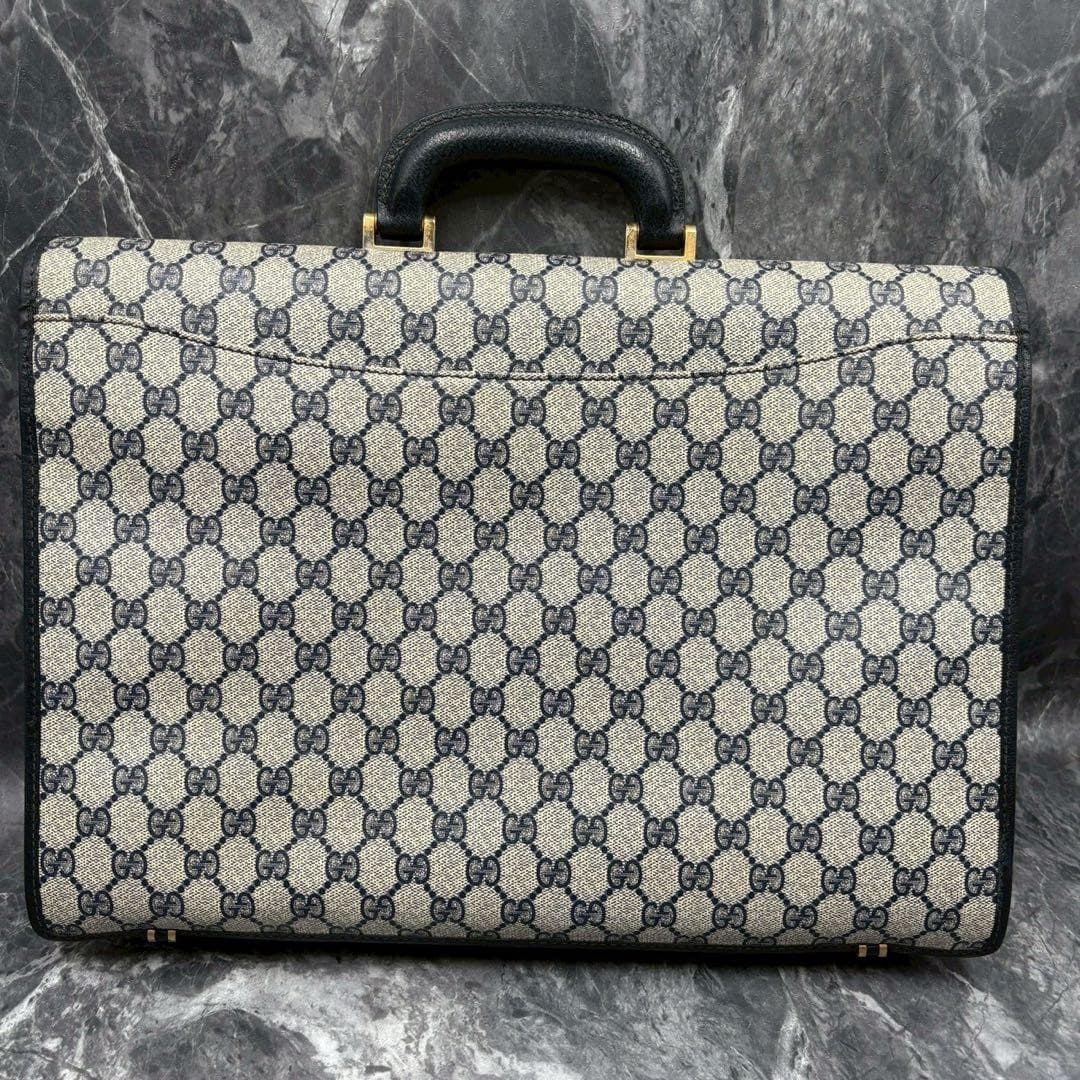 GUCCI GG Leather PVC Business Handbag Navy Beige Made in Italy From Japan thumbnail 23