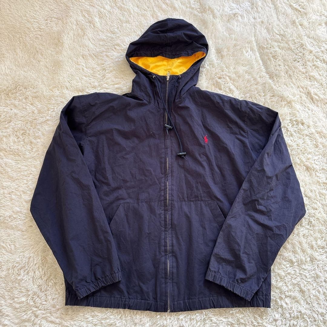 Polo Ralph Lauren Embroidered logo Hooded Jacket M Black Yellow Auth From JP RA