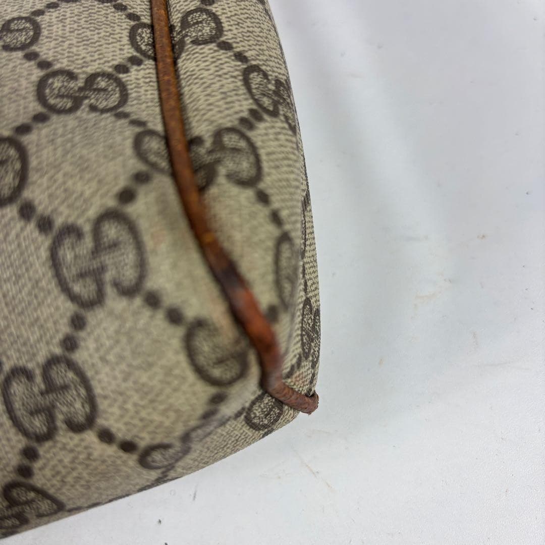 GUCCI Sherry Line GG Beige Clutch Bag Second Leather Vintage Logo from Japan PVC thumbnail 9