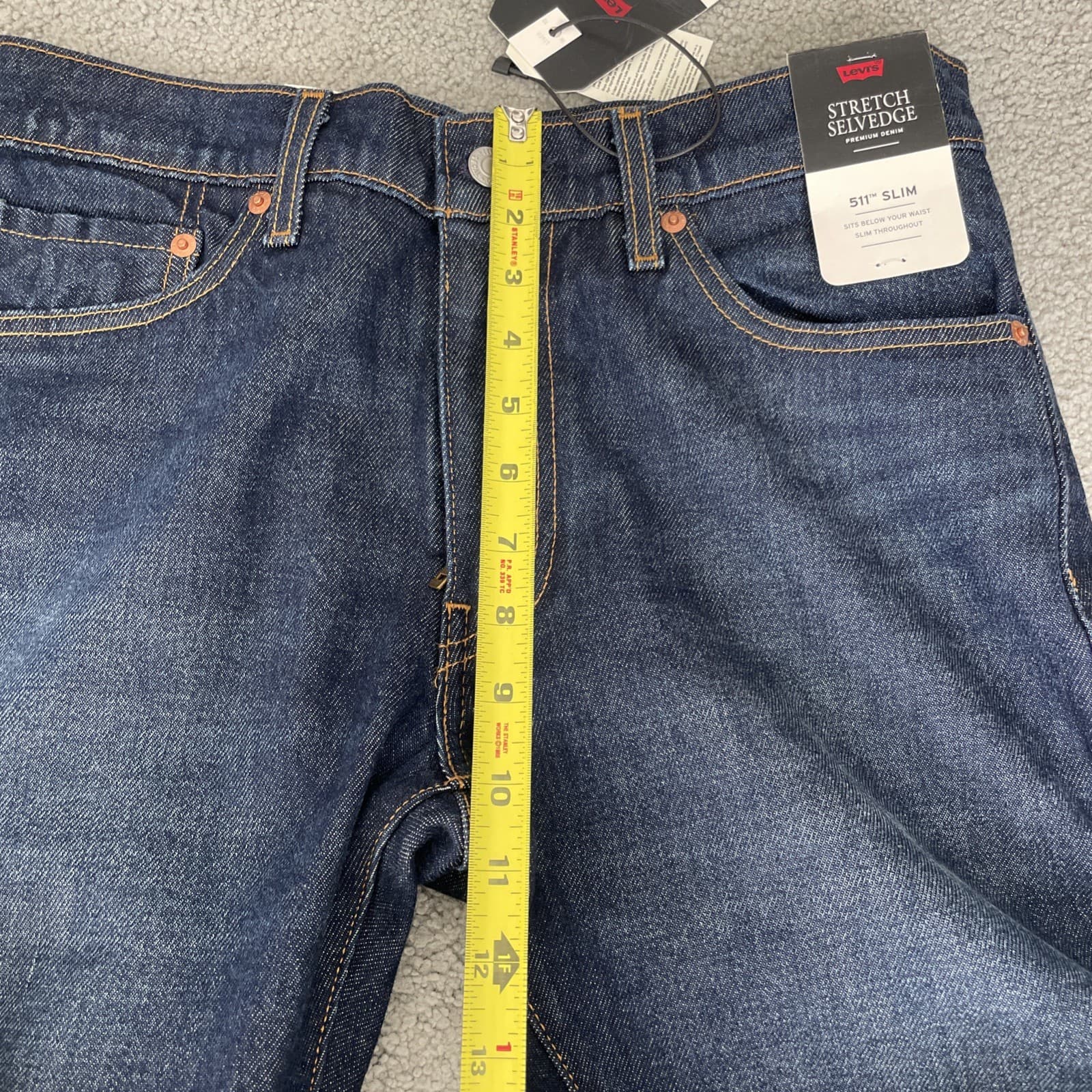 Levi's 511 Big E Slim Premium Selvedge Denim Blue Stretch Jeans Mens Size 32x30 thumbnail 16
