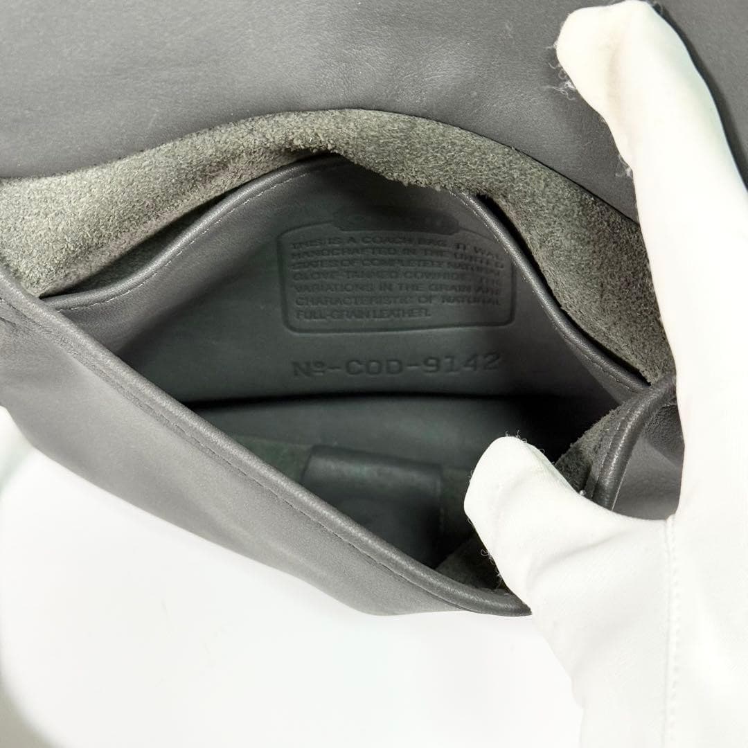 COACH 9142 Vintage Shoulder Bag Flaplock Leather Black Silver Hardware Japan thumbnail 19