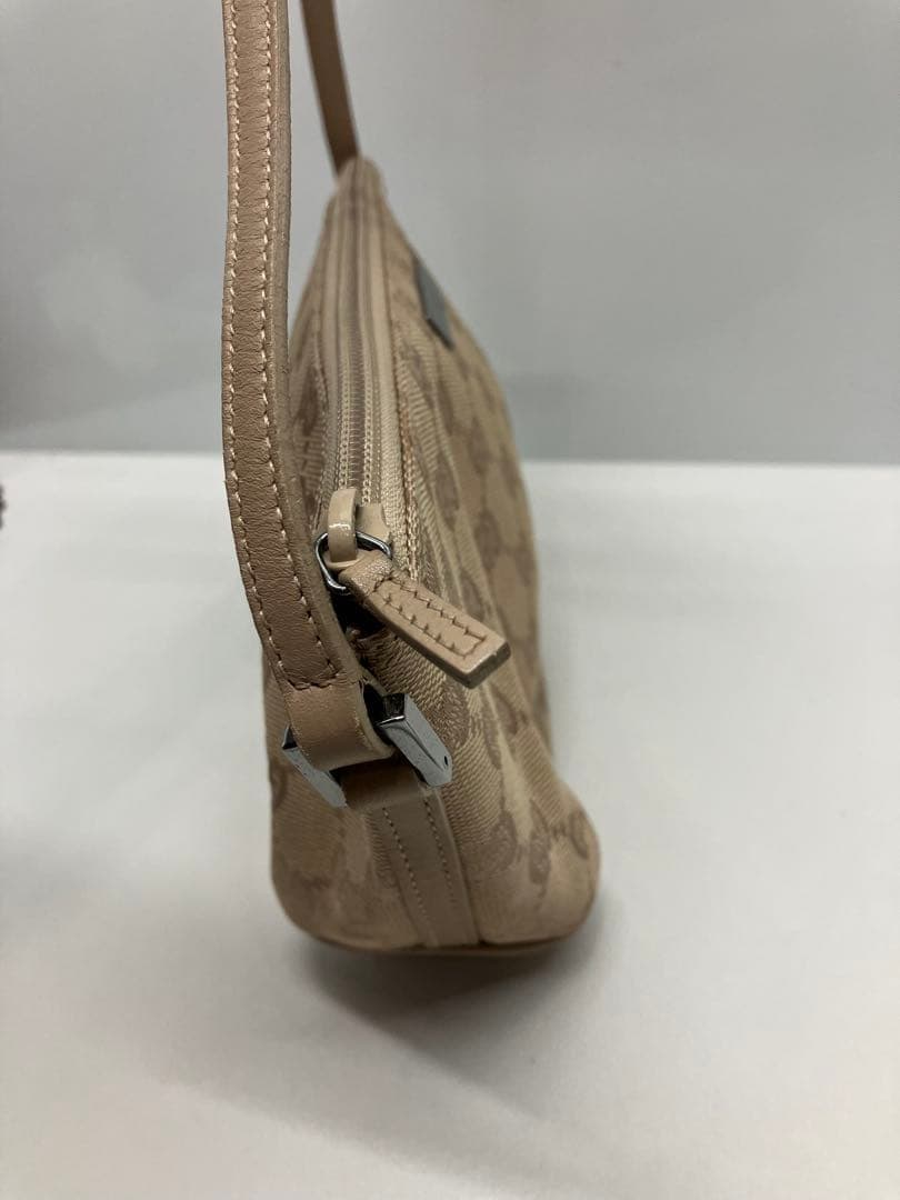 GUCCI GG Mini Handbag Accessory Pouch Canvas Beige Brown C0201 Logo From Japan thumbnail 4