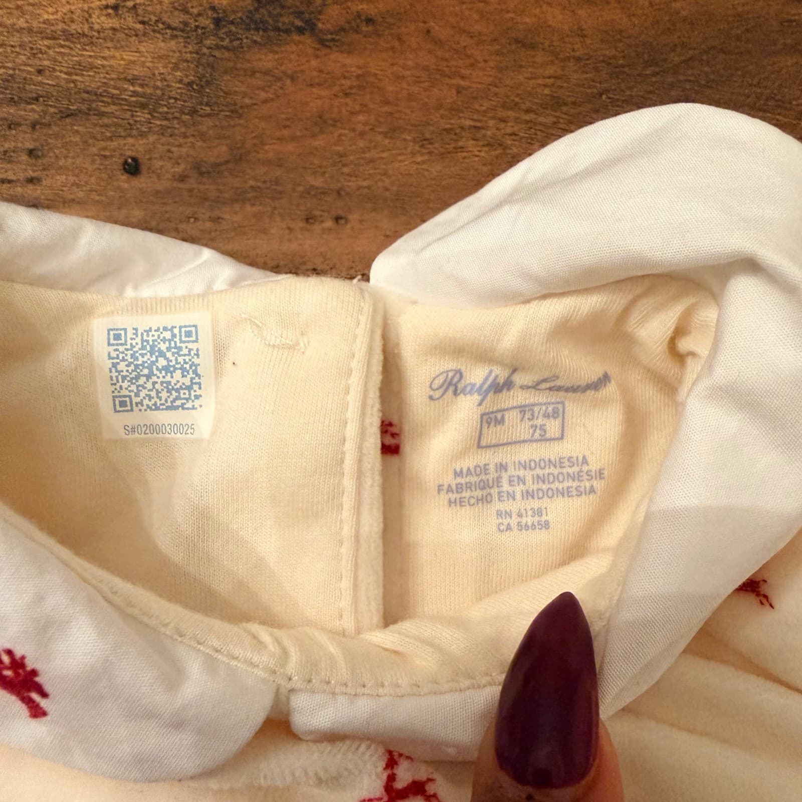 Ralph Lauren Baby Girls Ivory Red Reindeer Velour Dress Bloomer Set 9M Holiday thumbnail 5