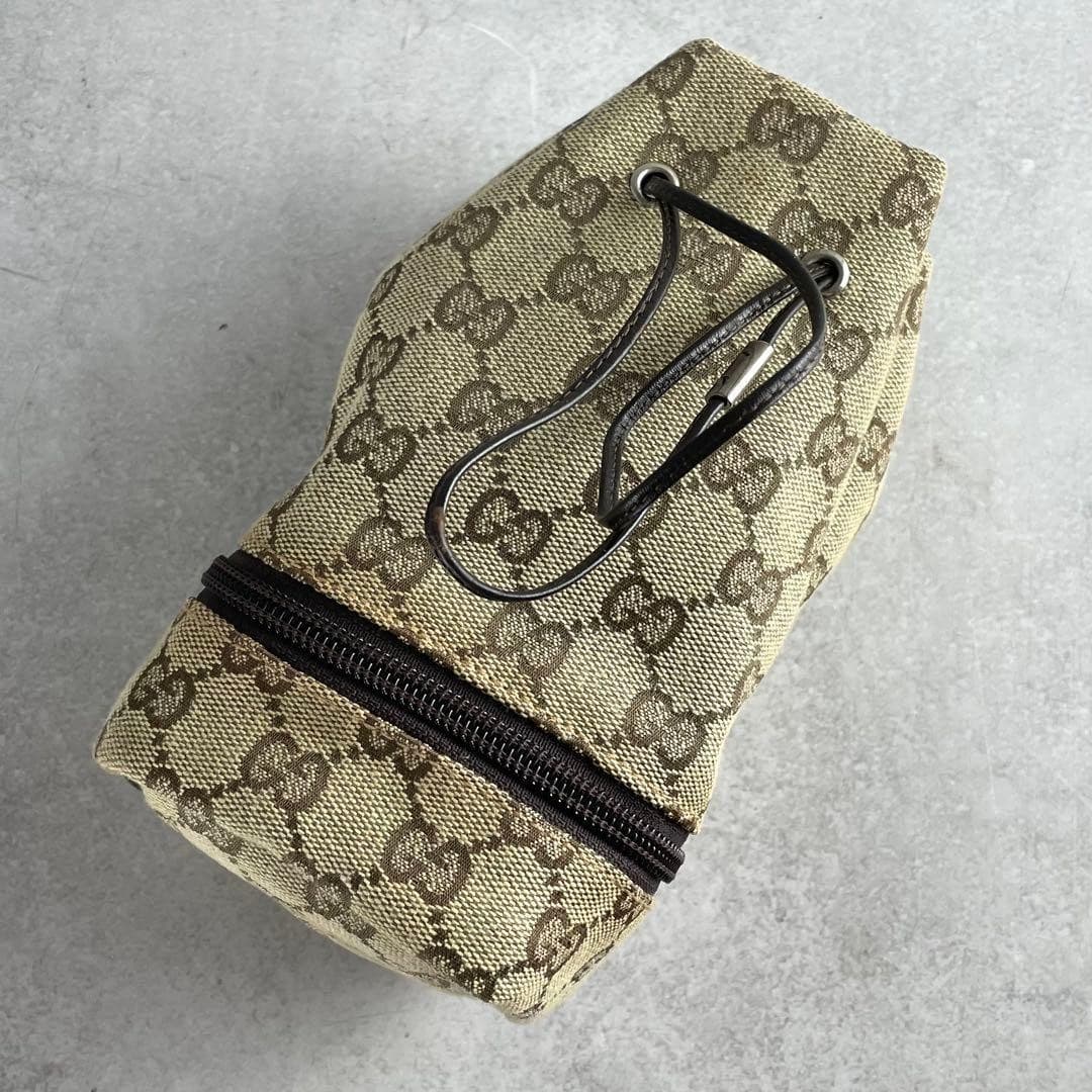 GUCCI GG Drawstring Handbag Pouch Accessory Canvas Beige Logo From Japan Women thumbnail 21