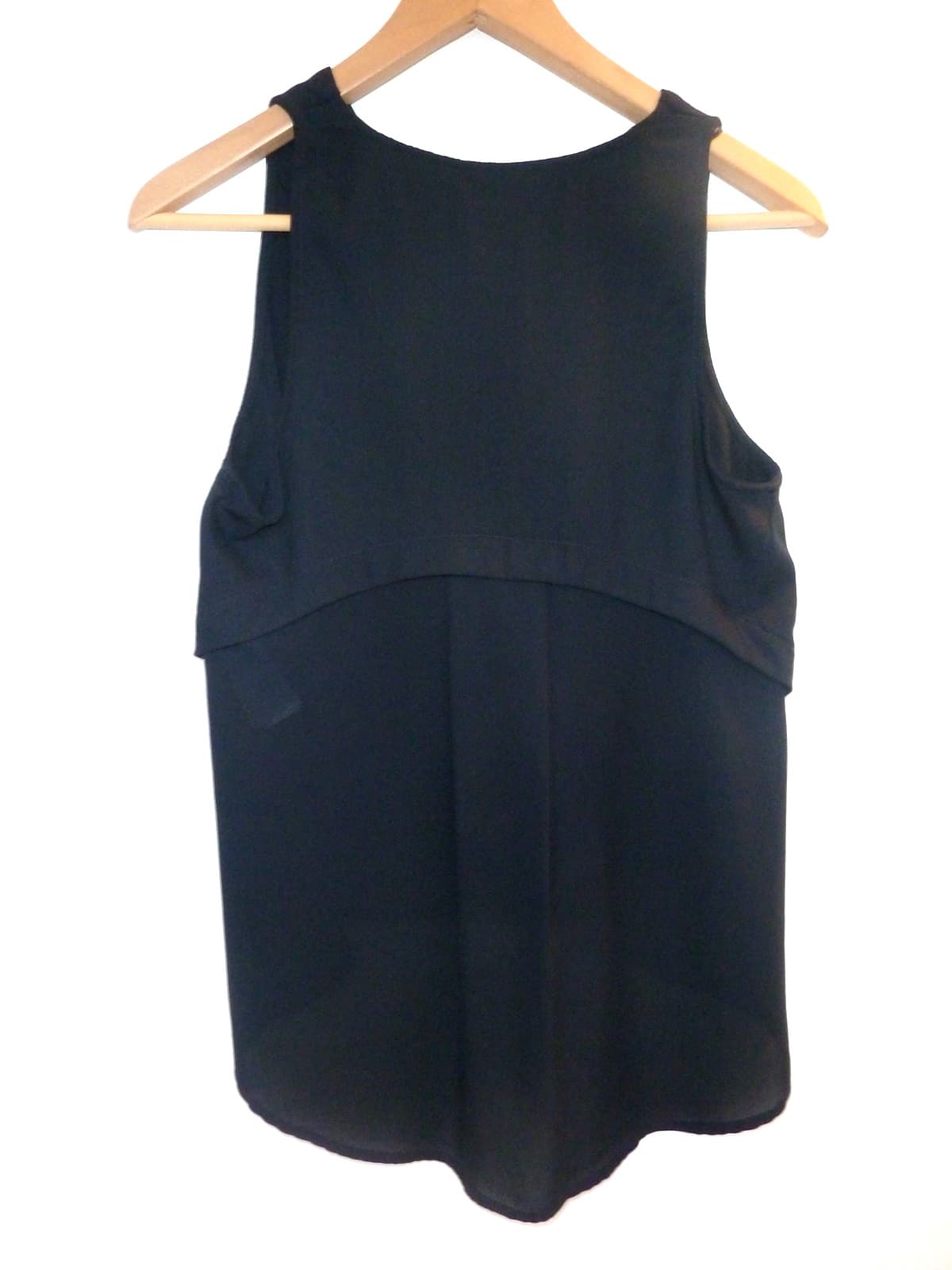 ZARA navy blue layered sleeveless top with Chain necklace Size S Size 8 10 thumbnail 4