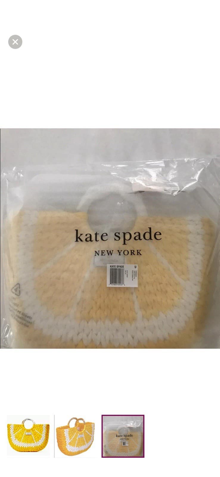 Kate Spade Picnic Perfect Lemon Tote Bag Limited Edition. NEW Factory Sealed thumbnail 3