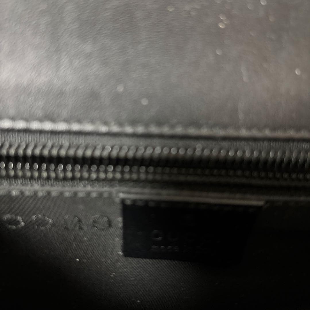 GUCCI Vintage 1990s Clutch Bag Pouch Leather Canvas Black Silver From Japan thumbnail 10