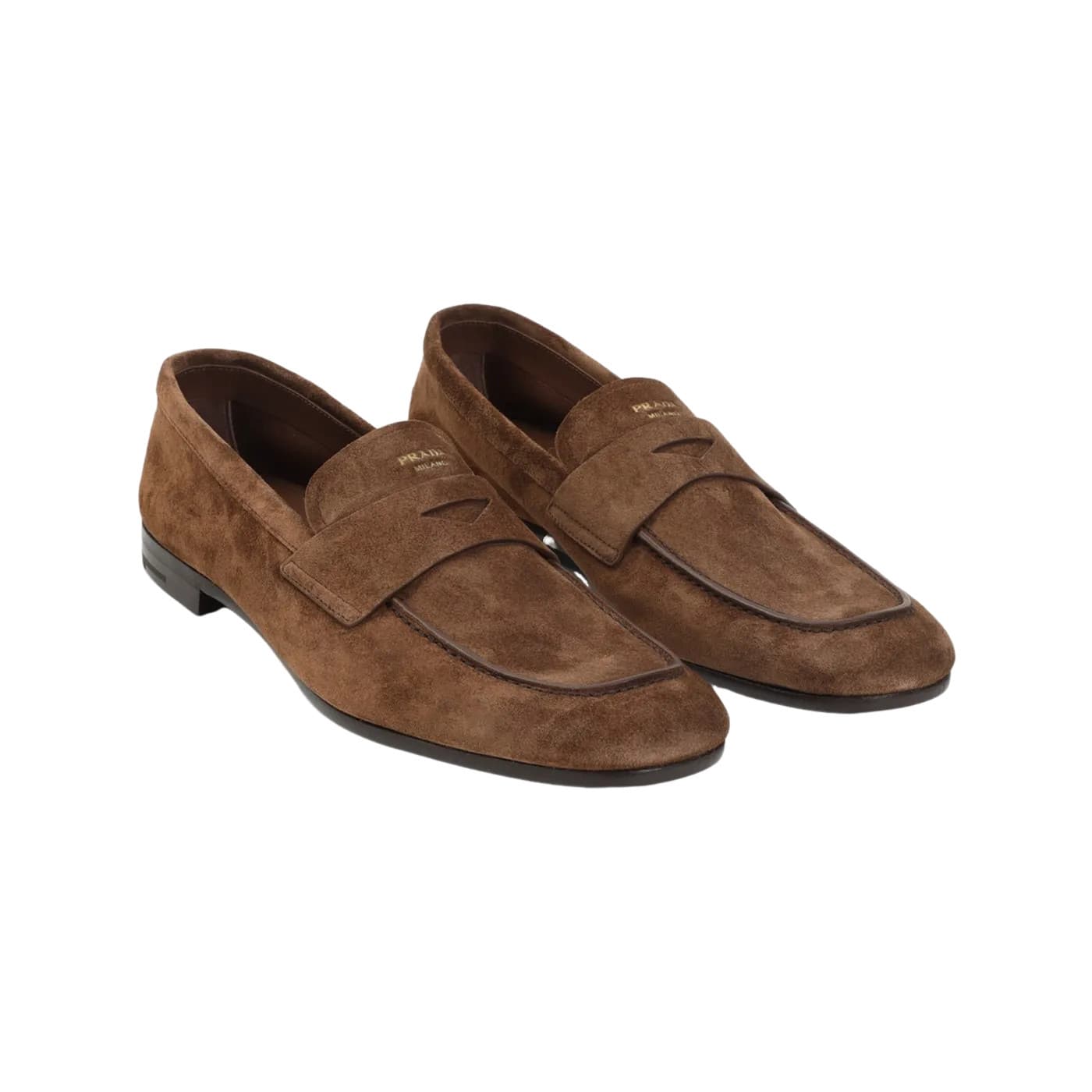 PRADA Cacao Brown Suede Loafers New & Authentic thumbnail 3