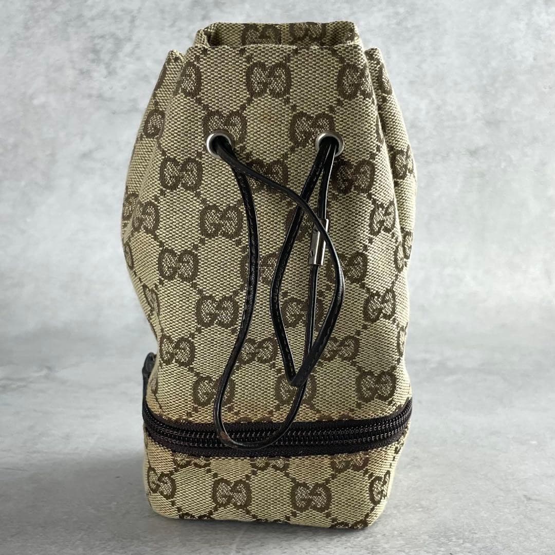 GUCCI GG Drawstring Handbag Pouch Accessory Canvas Beige Logo From Japan Women thumbnail 12