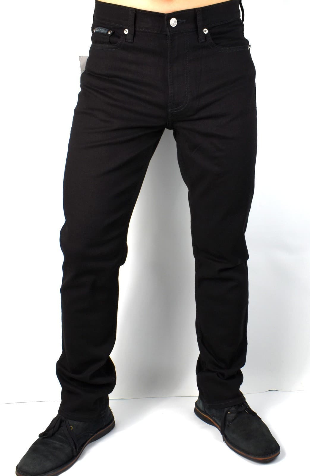 Calvin Klein CK Men's Black Wash Straight leg High Stretch Denim Jeans