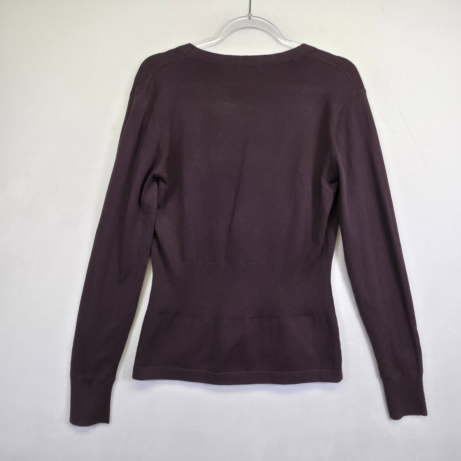 NEW Kersh Essentials Cardigan Womens L Brown Y2K Fitted Button Front Academia thumbnail 7