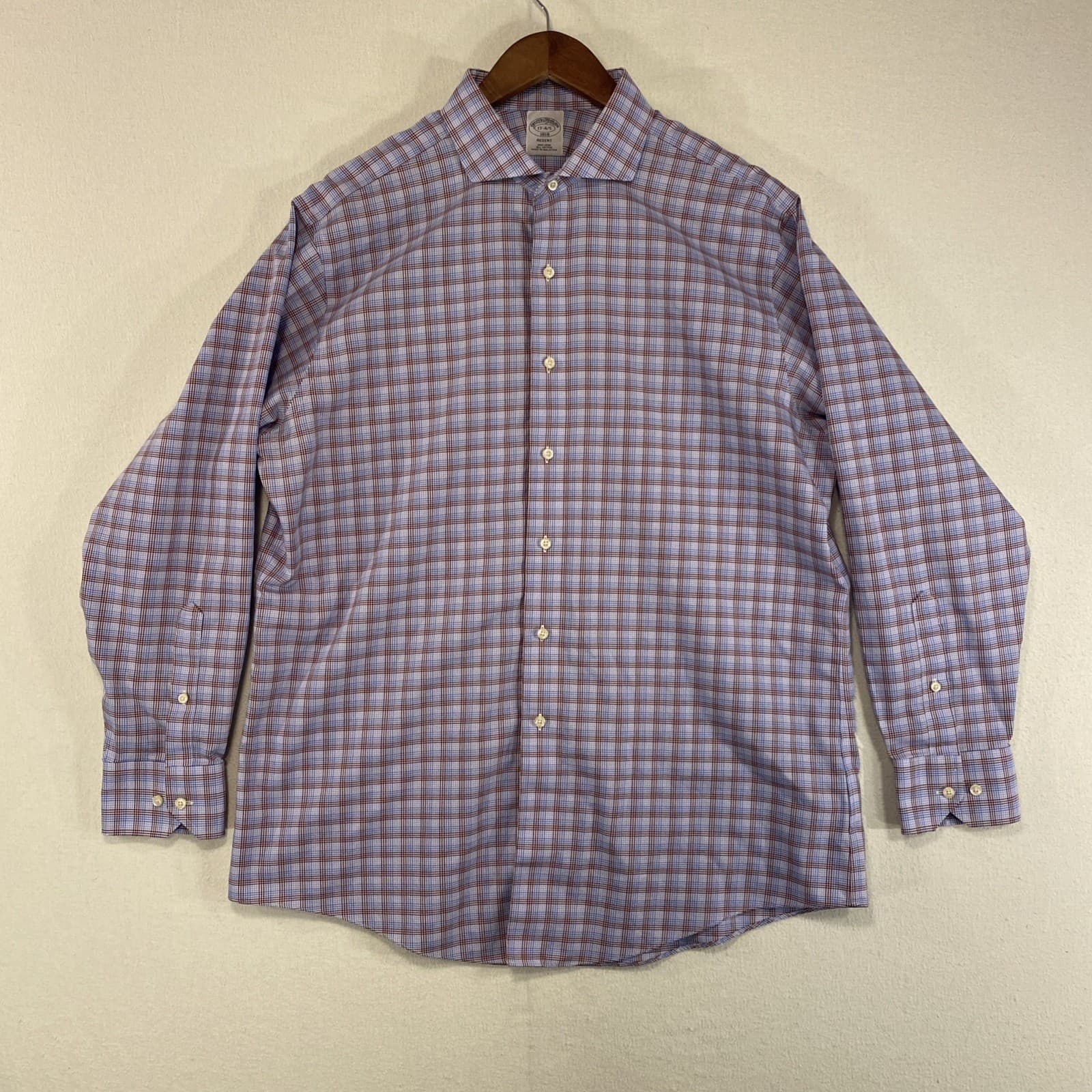 Brooks Brothers 1818 size 17-4/5 Regent non-iron All Cotton Made in Malaysia