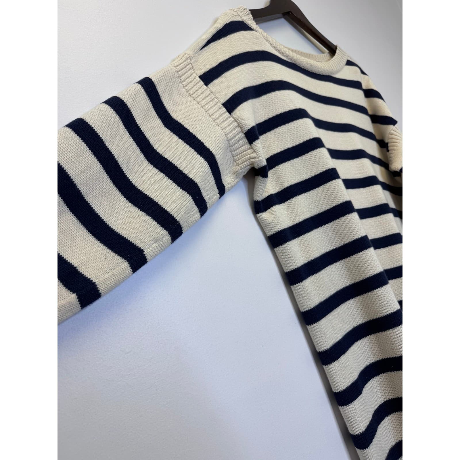 Denim & Supply Ralph Lauren Striped Cotton Sweater Dress Navy Cream Large 50279 thumbnail 3