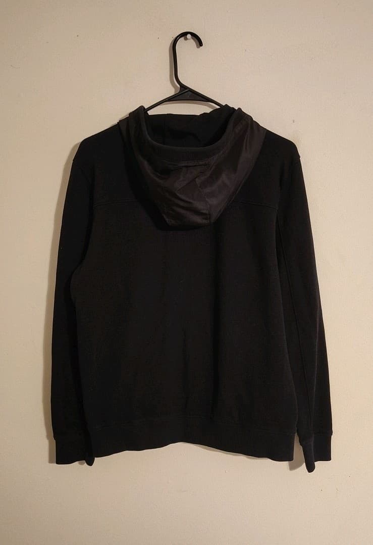 Calvin Klein Full Zip Black Hooded Jacket Medium Mixed Materials thumbnail 6