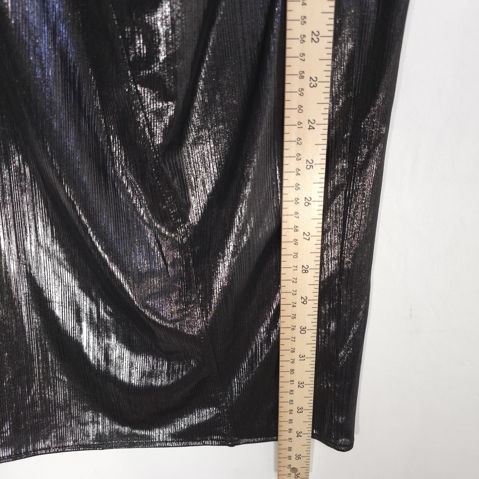 ZARA New Ruched Draped Metallic Shiny Gathered Midi Skirt Back Slit 4770/629 M thumbnail 8