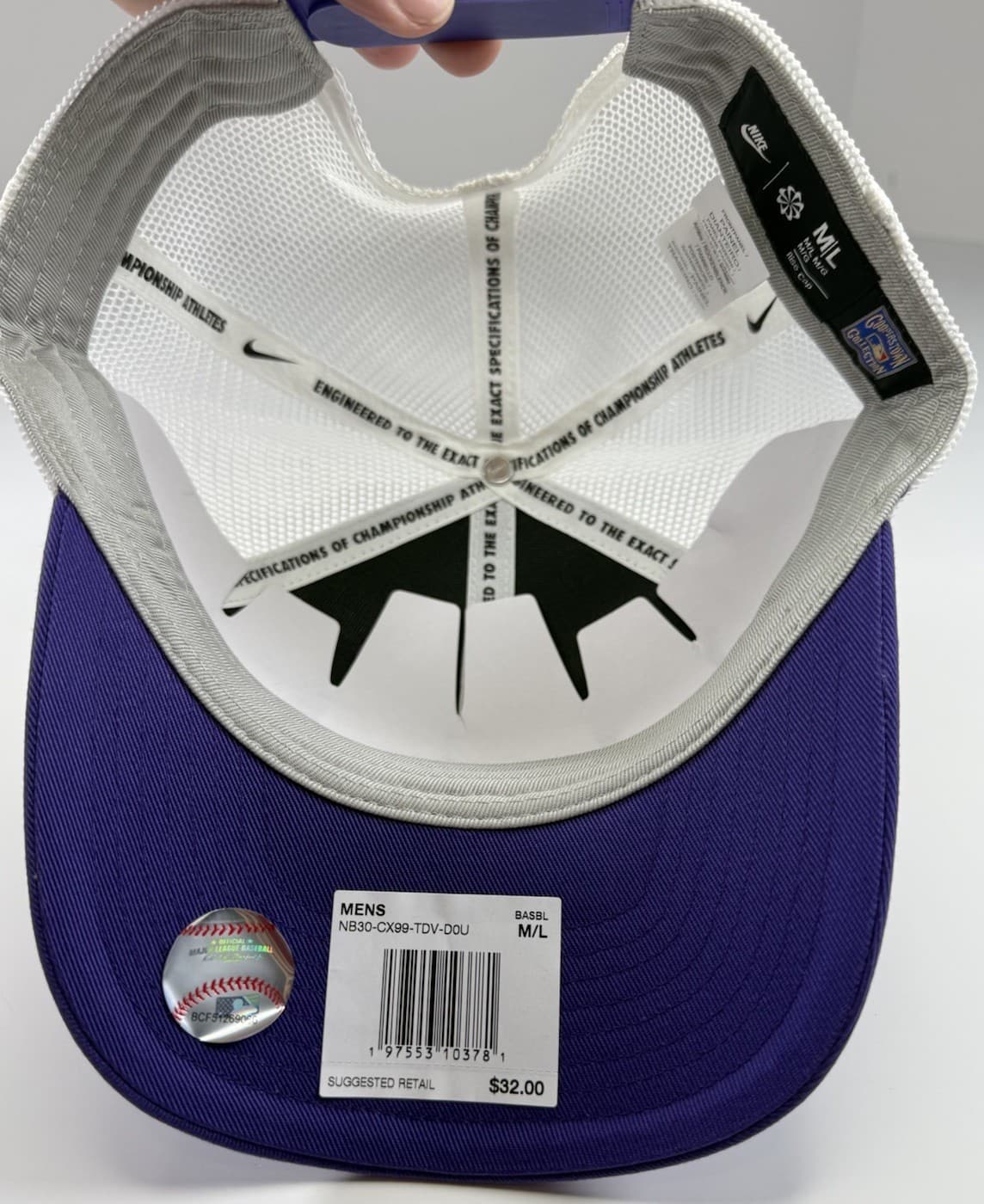 Nike Tampa Bay Rays Rise Hat Cap SnapBack Trucker Mesh M/L Purple White NEW MLB thumbnail 7
