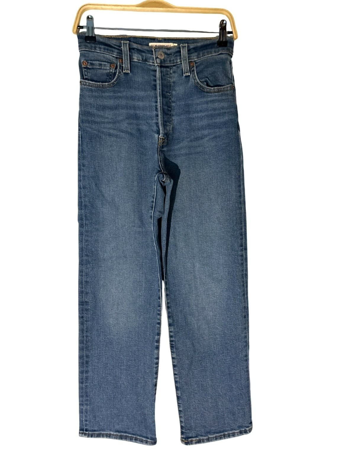 Levi's Ribcage Straight Ankle Jeans Button Fly Medium Wash Size 26