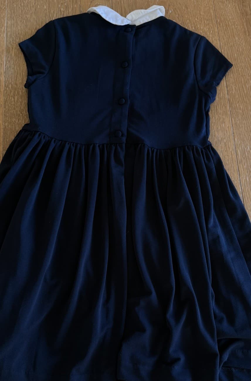 Polo Ralph Lauren Dress Girls Size 6 Navy Blue White Collar Short Sleeve Lined thumbnail 3