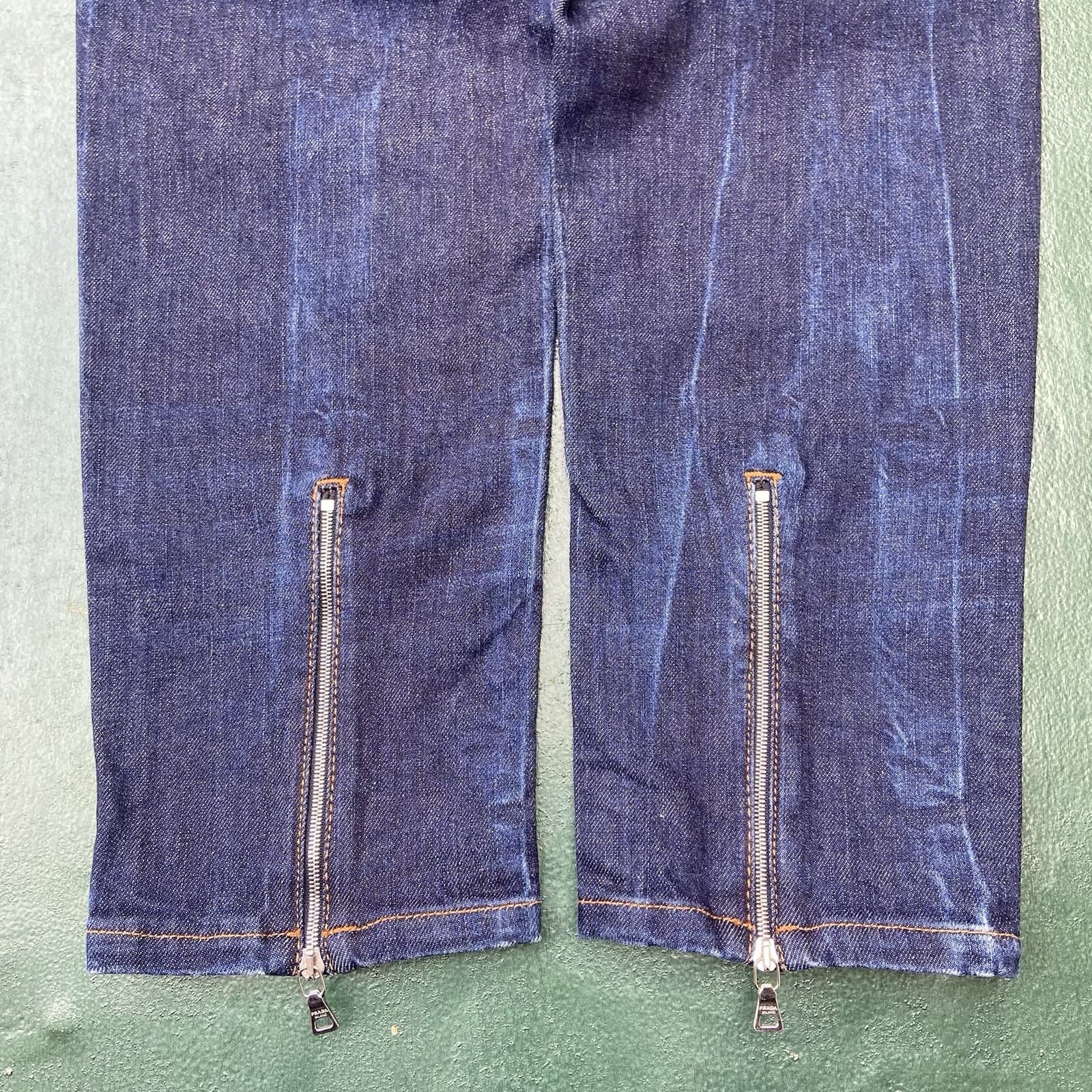 Vintage Prada Jeans Women’s Size 30 Straight Pedal Pusher Calf Zip Cropped Italy thumbnail 9