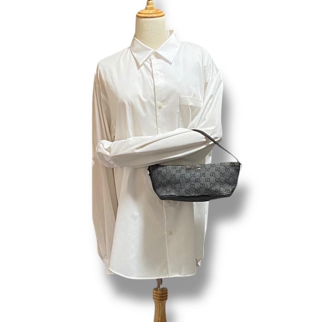 GUCCI 07198.2123 GG Canvas Denim Accessory Pouch Leather Black LogoFrom Japan thumbnail 22