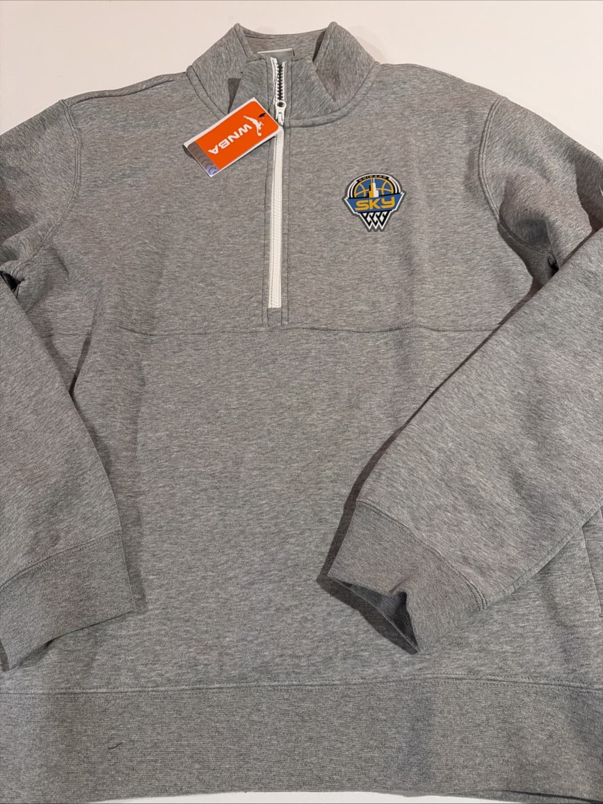 Nike WNBA Chicago Sky Club Men's Half-Zip Top Sz L II0554 Grey NWT Cotton Blend