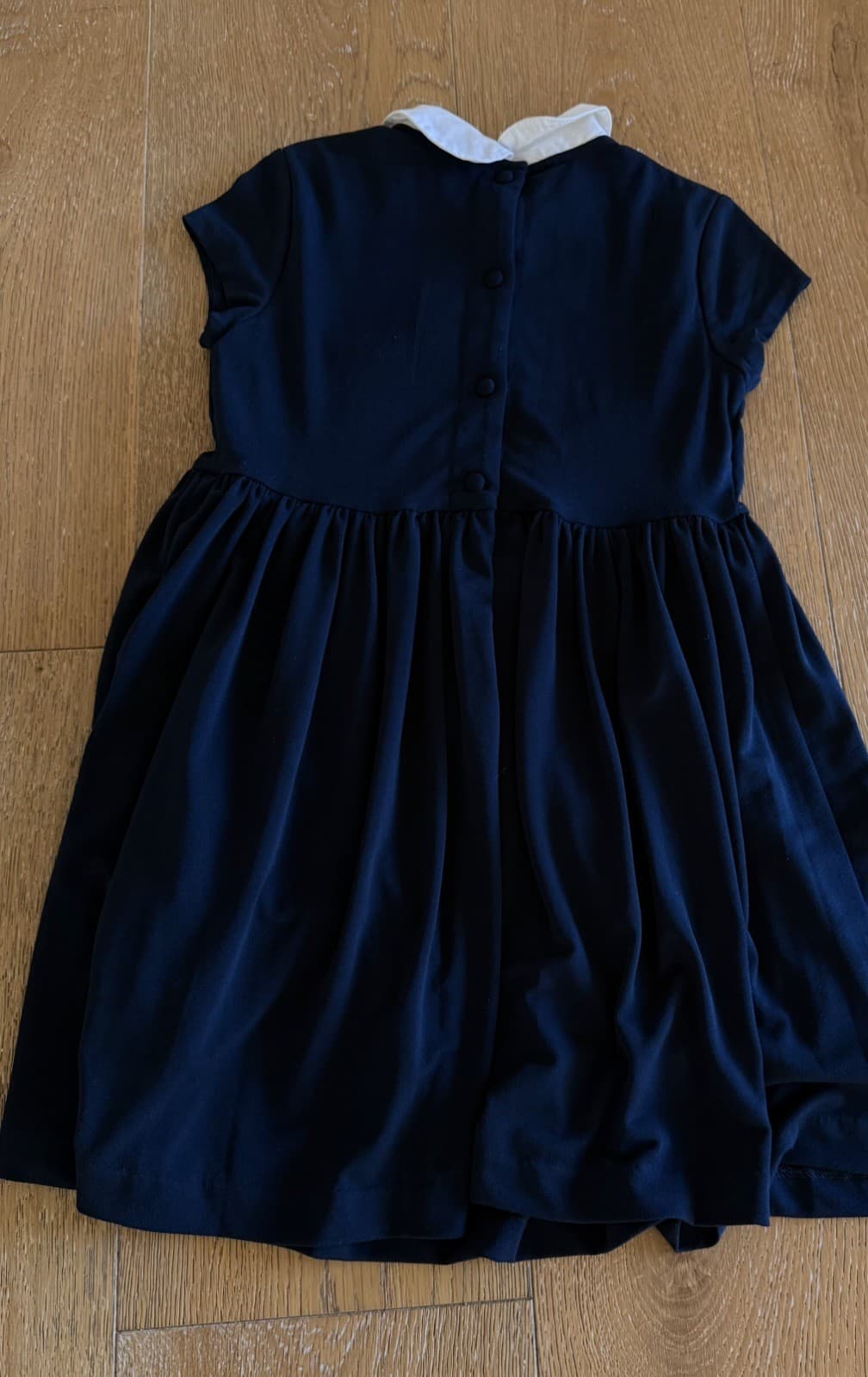 Polo Ralph Lauren Dress Girls Size 6 Navy Blue White Collar Short Sleeve Lined thumbnail 4