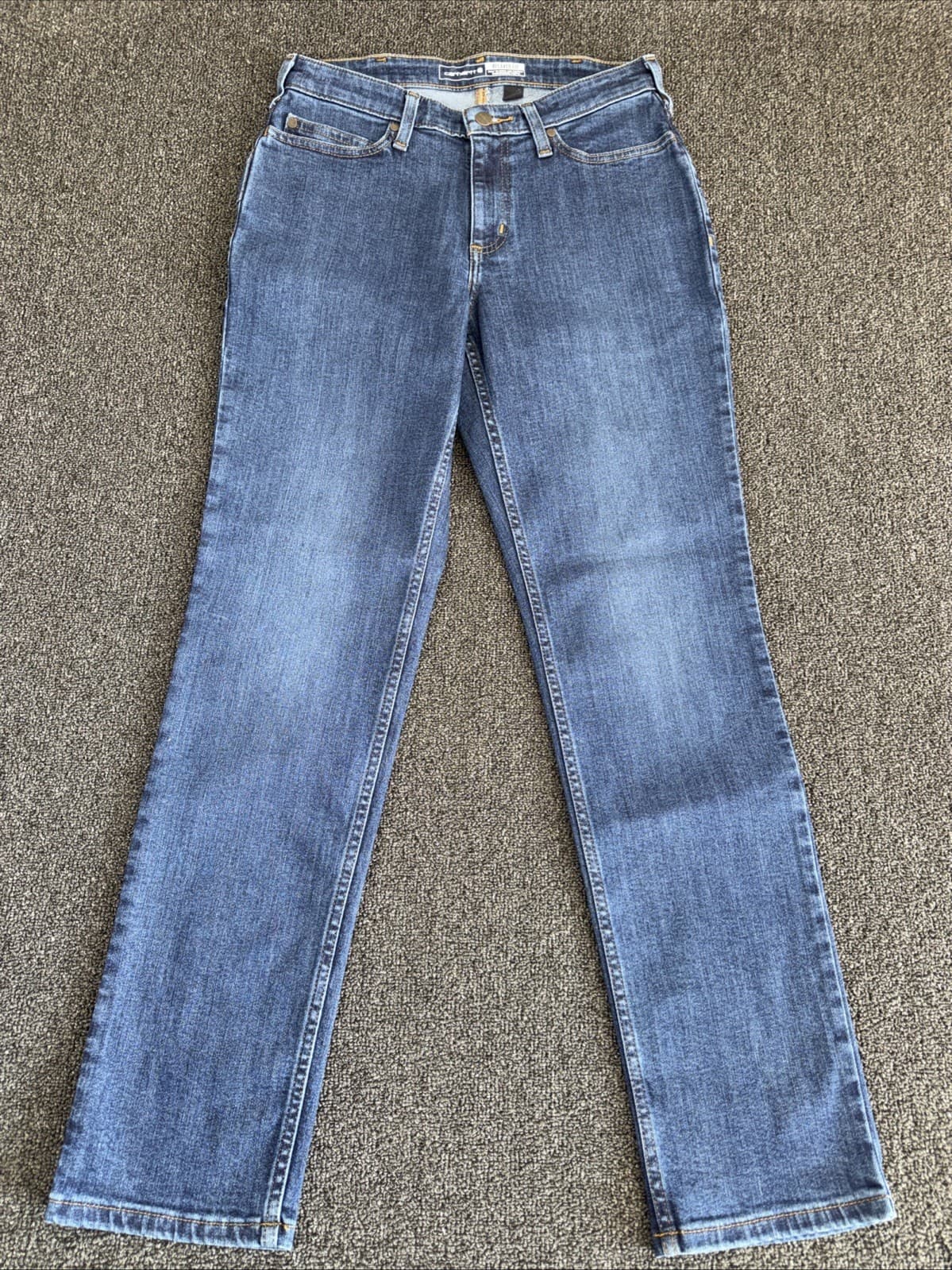 Carhartt Women’s Jeans Size 4 Regular Rugged Flex Medium Blue Wash  Stretch Work