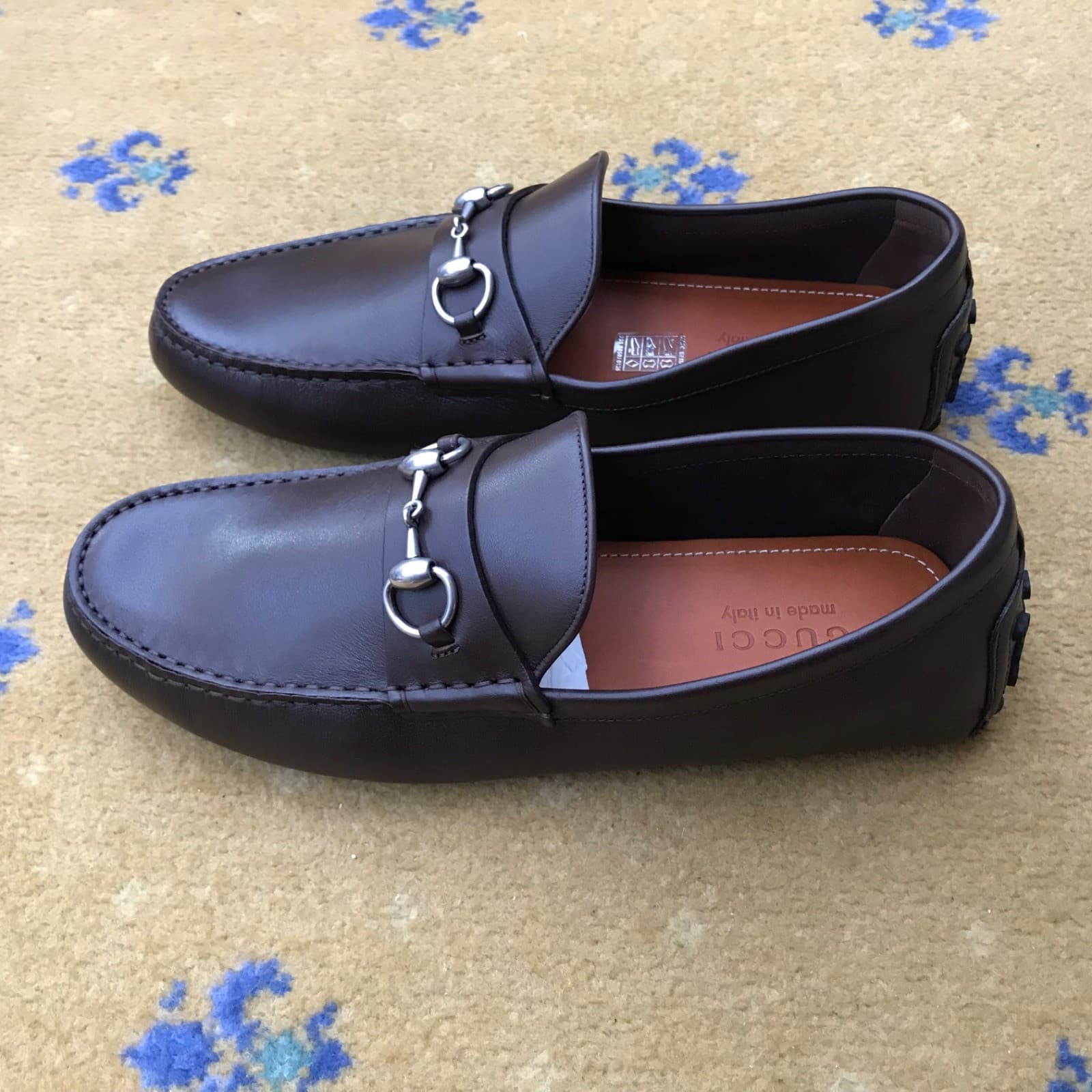 Gucci Loafers Leather Shoes Drivers Brown Horsebit Mens UK 9 US 10 EU 43 NEW thumbnail 3