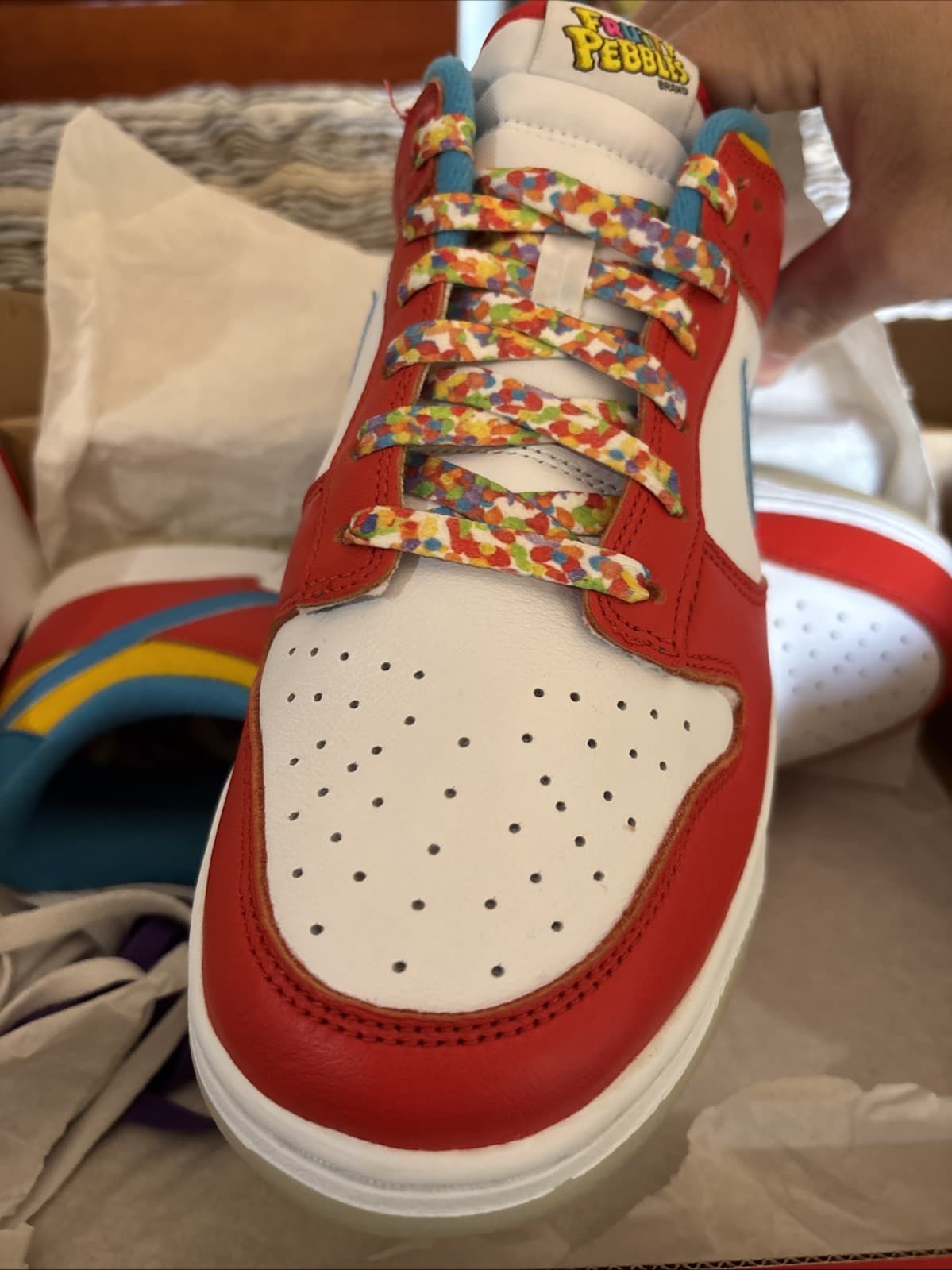 Nike Dunk Low x LeBron x Fruity Pebbles Red Size 10 New In Box Authenticated thumbnail 6