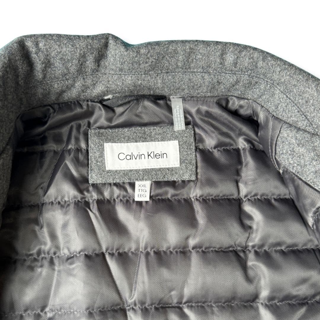 Calvin Klein Wool Blend Zip Jacket Mens XXL Gray Quilted Lined Coat Outerwear thumbnail 7