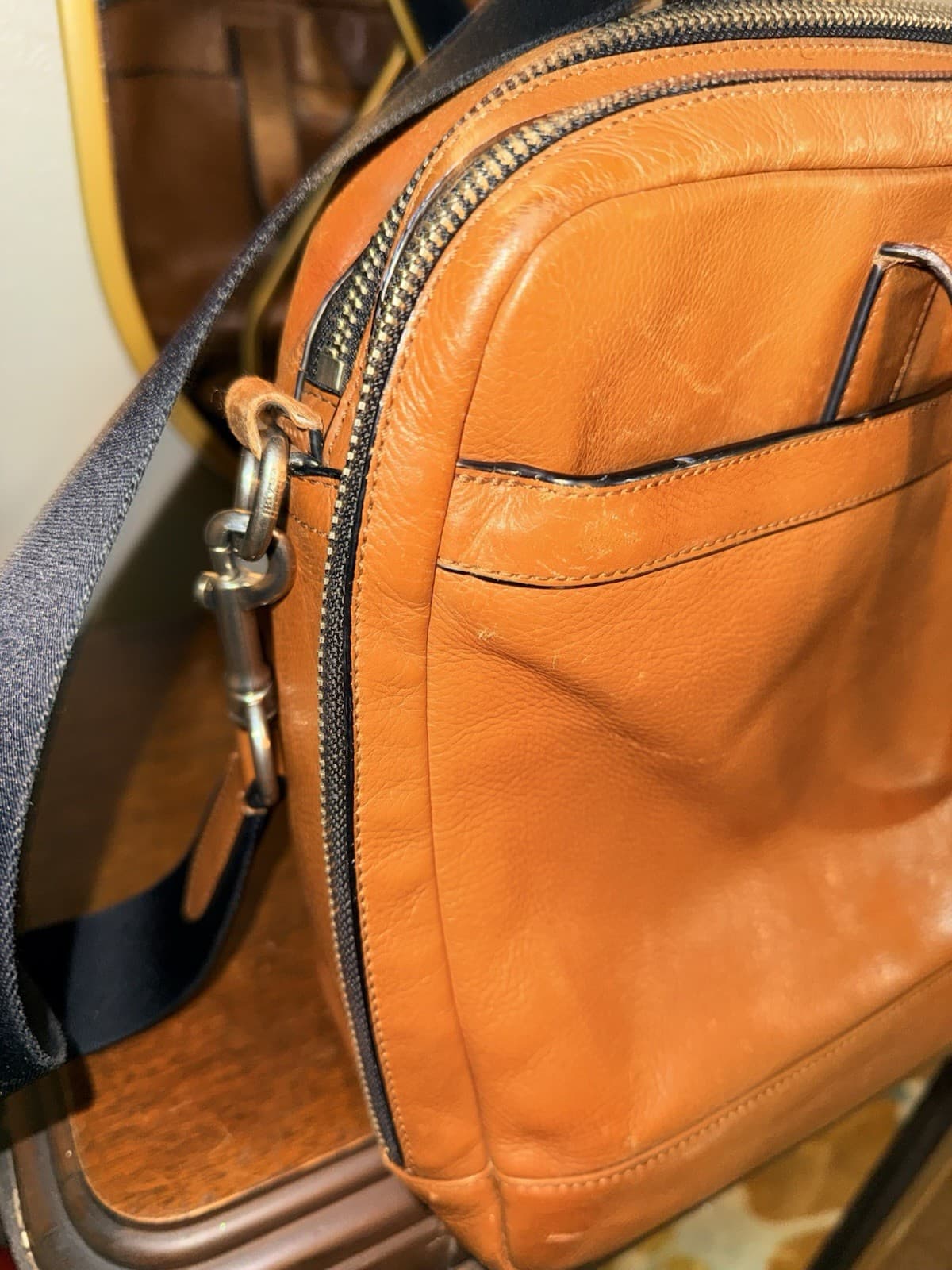 Coach Vintage Laptop Bag With Shoulder Strap In camel Leather Y2K Vibes F71701 thumbnail 5