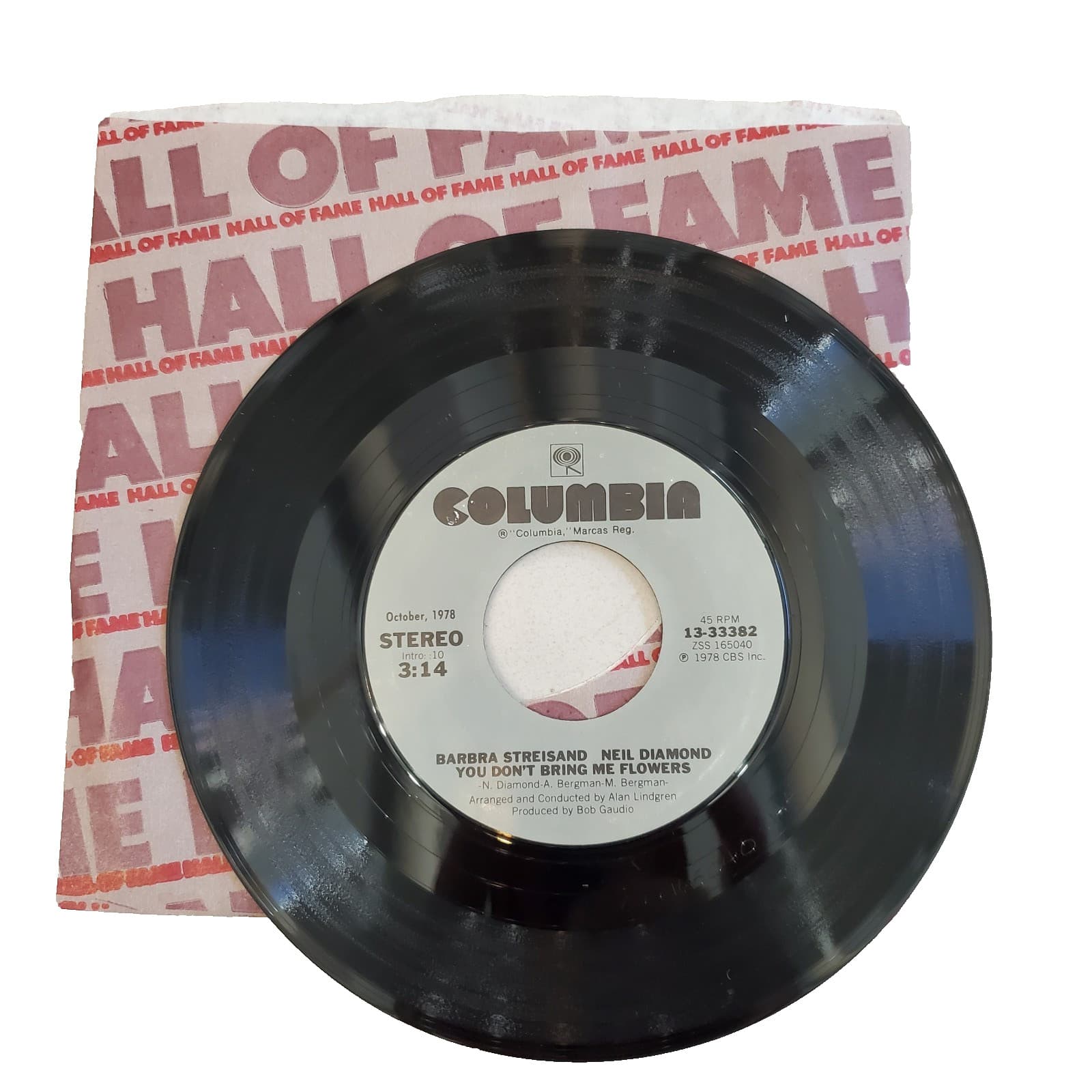 Neil Diamond Forever in blue Jeans/ you don't bring me flower 45 record 1978 CBS