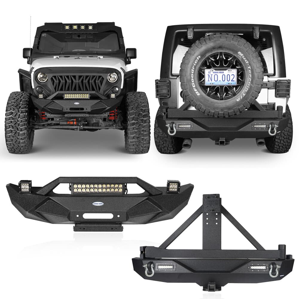 Textured Front Bumper or Rear Bumper w/ Tire Carrier Fit Jeep JK Wrangler 07-18