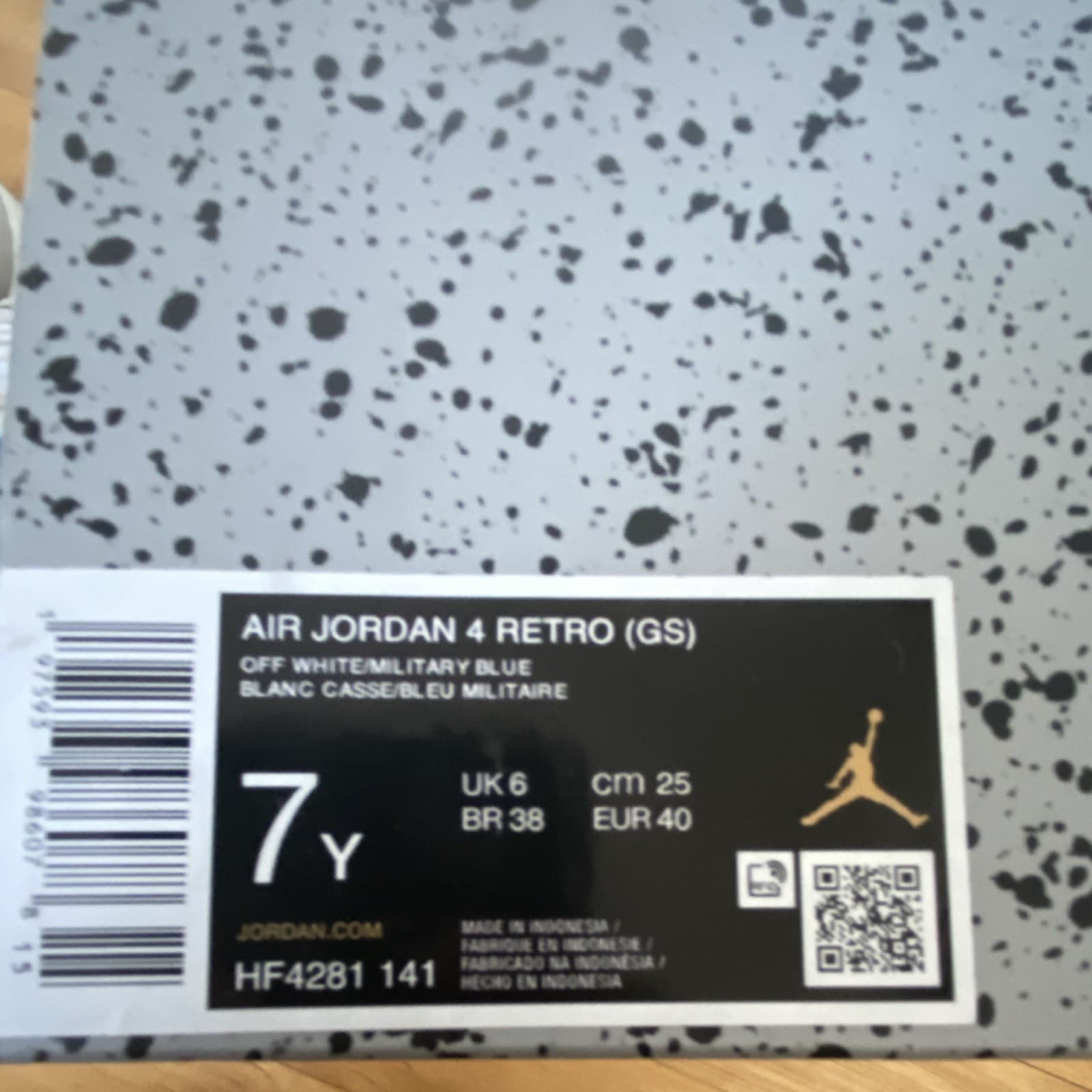 Jordan Air Jordan 4 Retro GS Off White Military Blue Boys 7Y Sneakers thumbnail 4