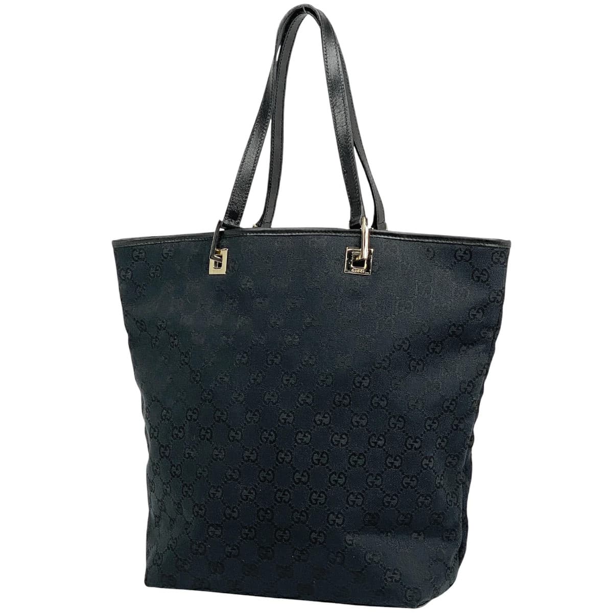 Gucci GG Canvas Tote Bag Black Durable Used