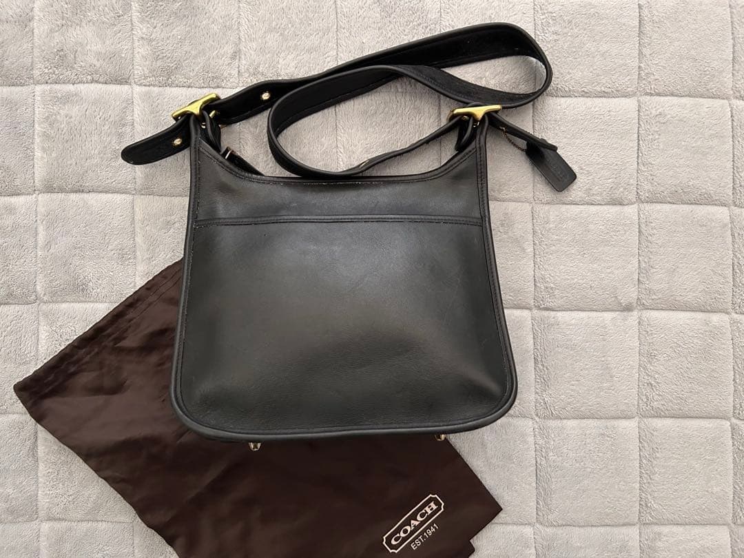 COACH 9966 Vintage Shoulder Bag Ziplock Leather Black Gold Hardware From Japan thumbnail 15