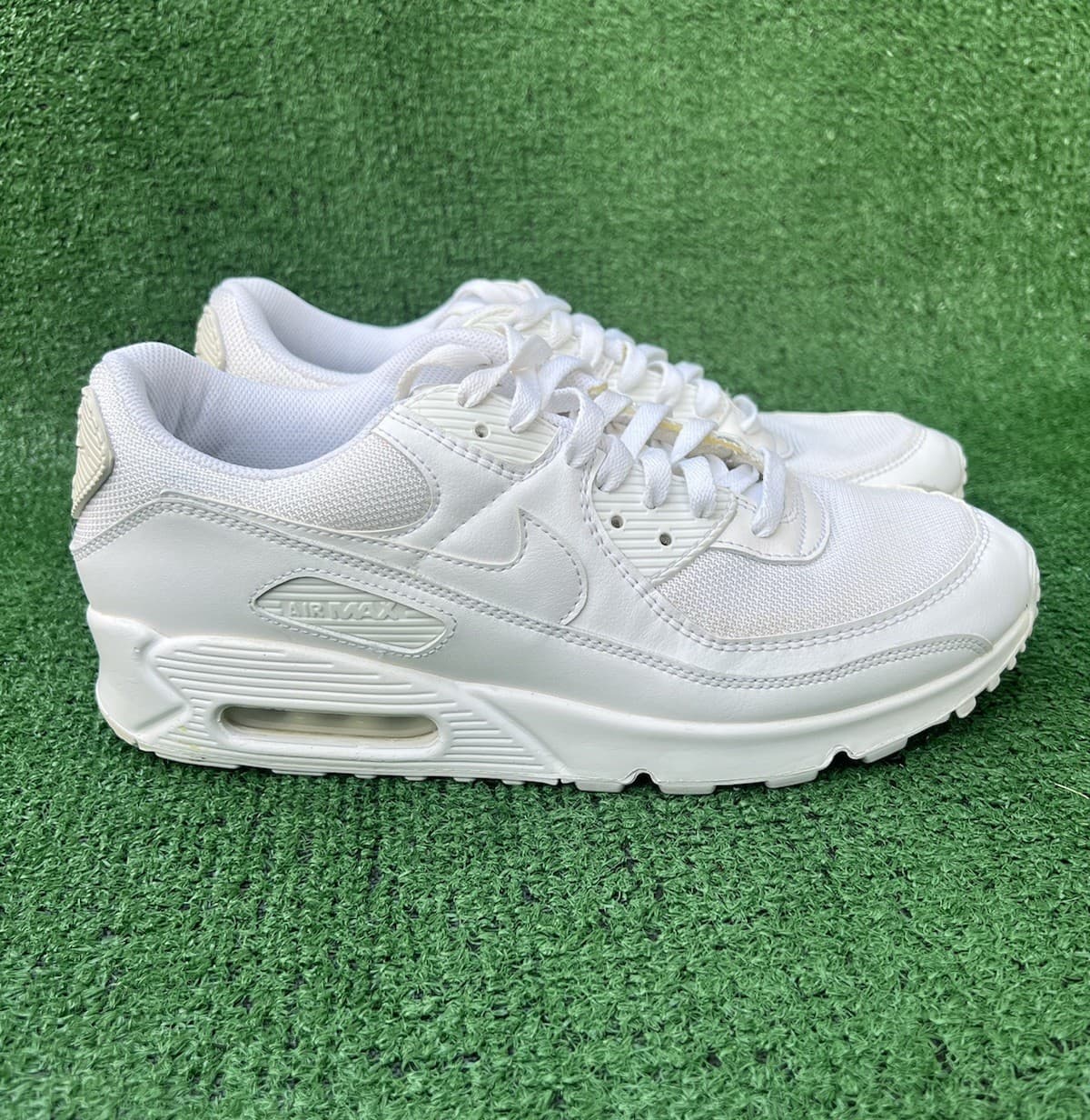 Nike Air Max 90 Recraft Triple White CN8490-100 Men’s Size 10.5 Used No Box