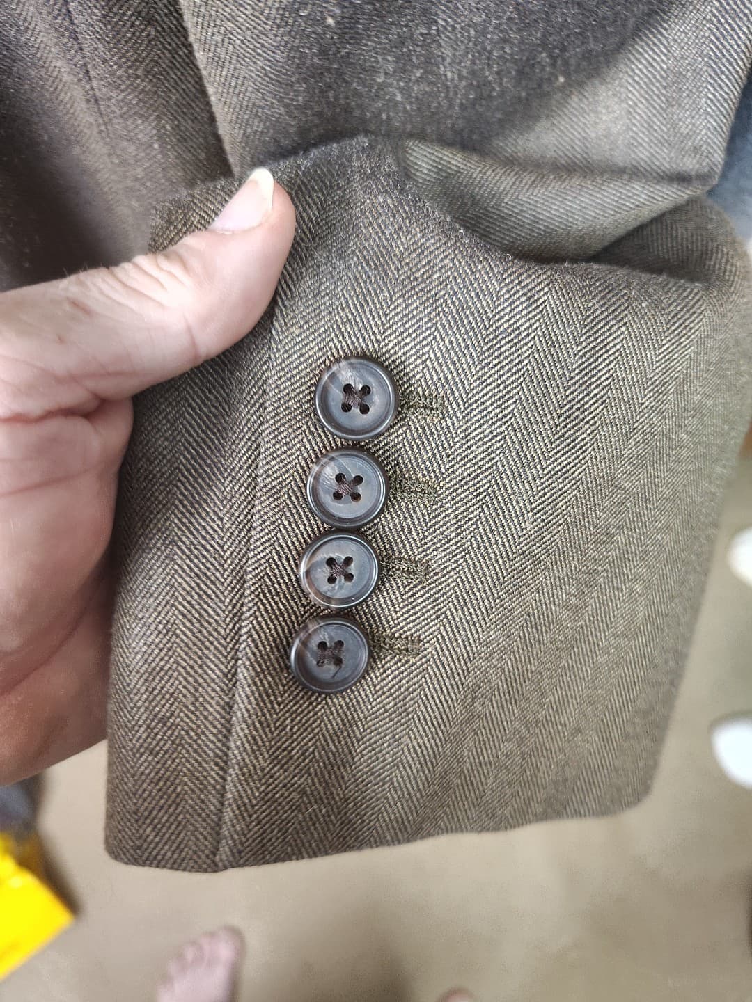 Ralph Ralph Lauren  46 R Brown Fine Silk Wool Herringbone Suit Blazer Sport Coat thumbnail 6