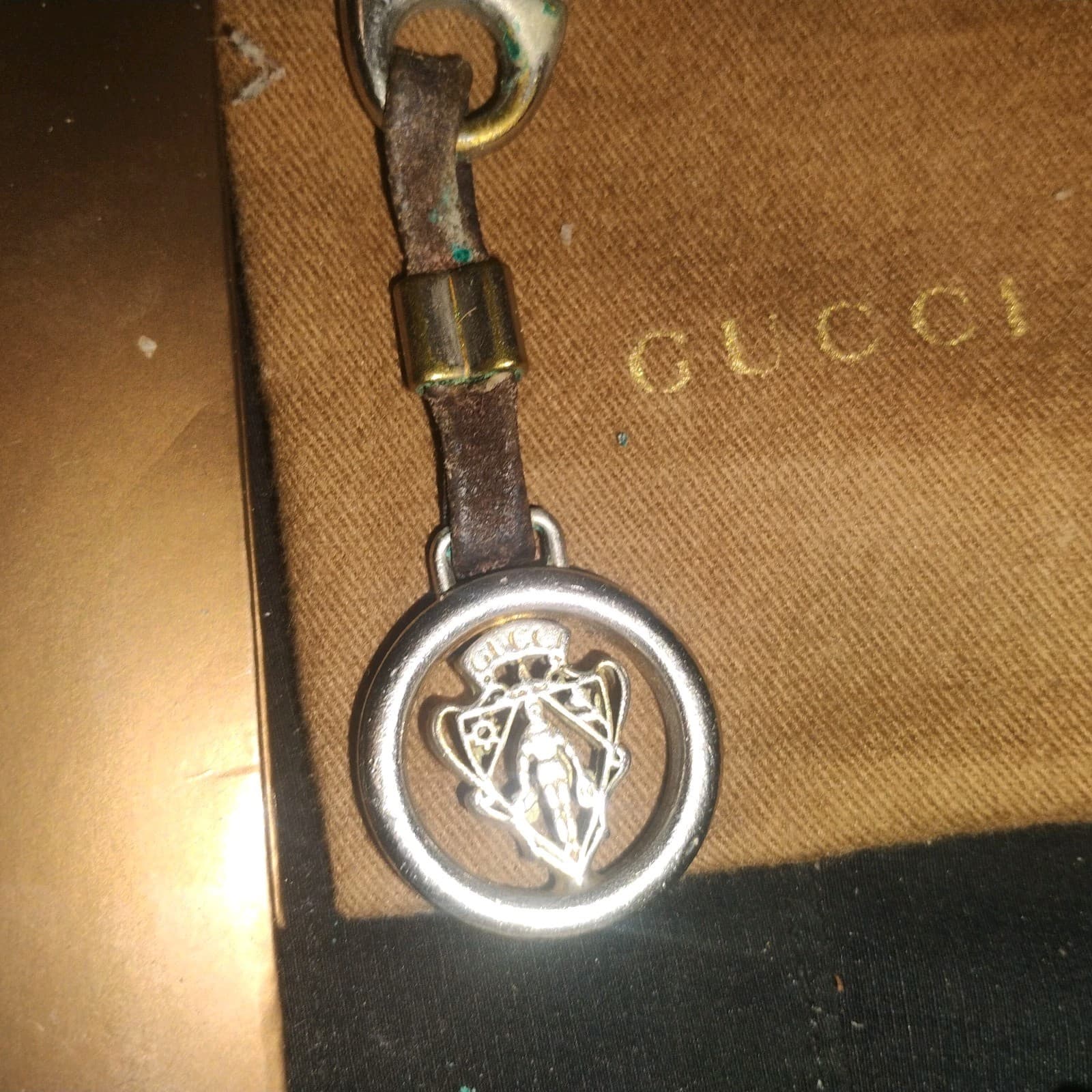 vintage Gucci Key Chain Charm Crest Authentic Early 1990s