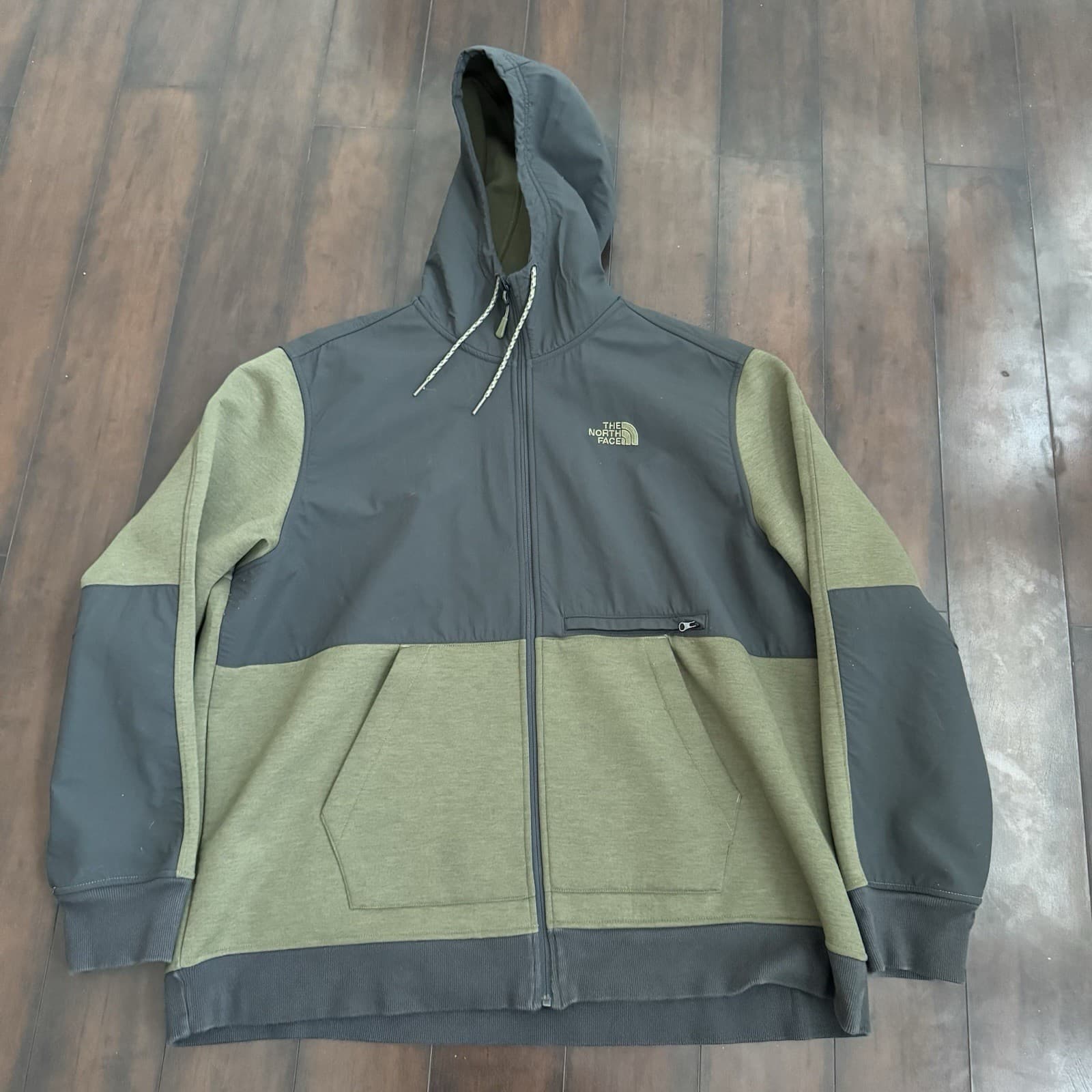 The North Face Climb On Full Zip Hoodie Jacket Men’s Sz 2xl Green Gray Great Con