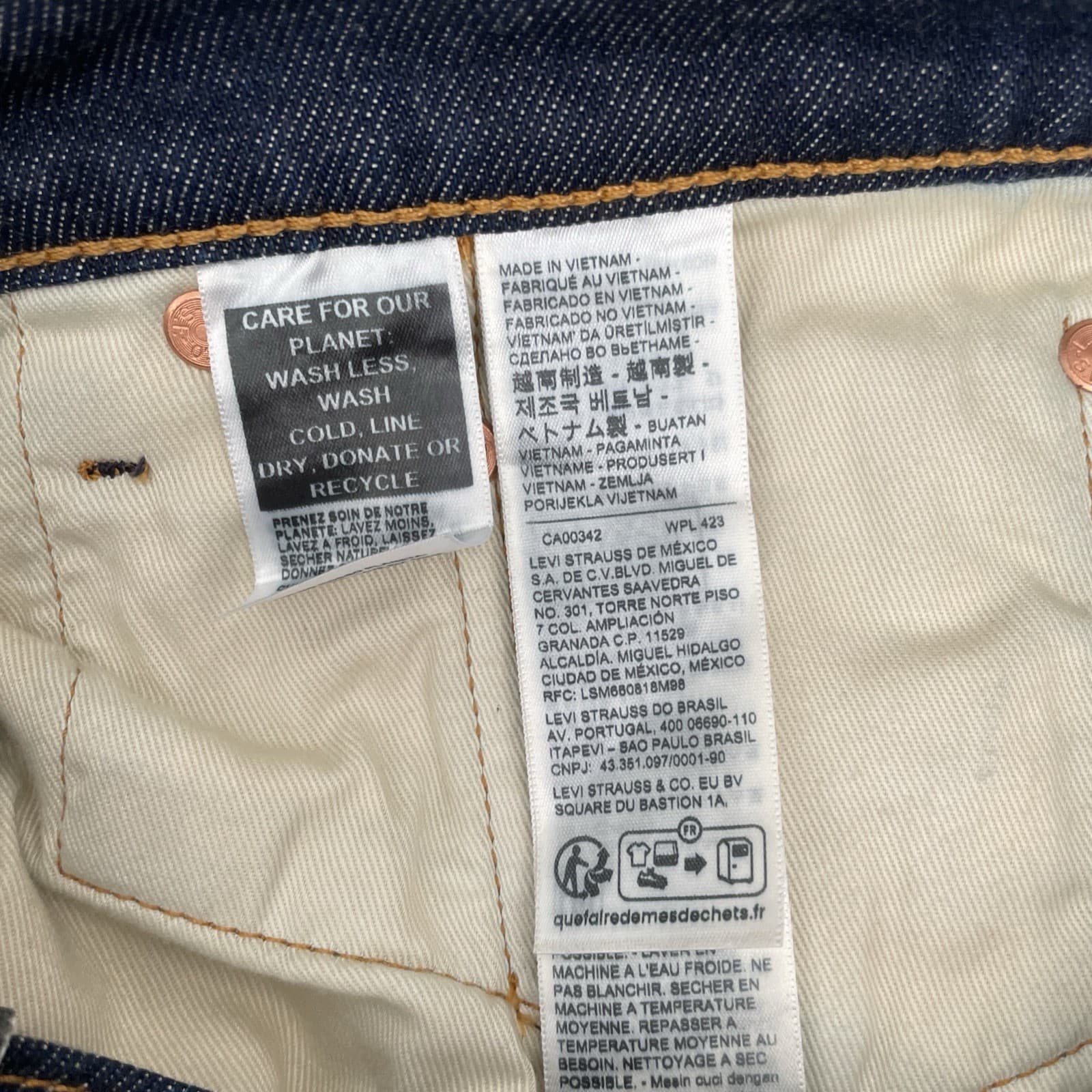 Levi's 511 Big E Slim Premium Selvedge Denim Blue Stretch Jeans Mens Size 32x30 thumbnail 10