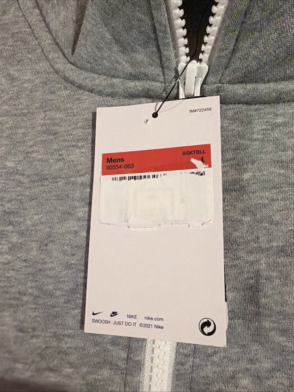 Nike WNBA Chicago Sky Club Men's Half-Zip Top Sz L II0554 Grey NWT Cotton Blend thumbnail 8