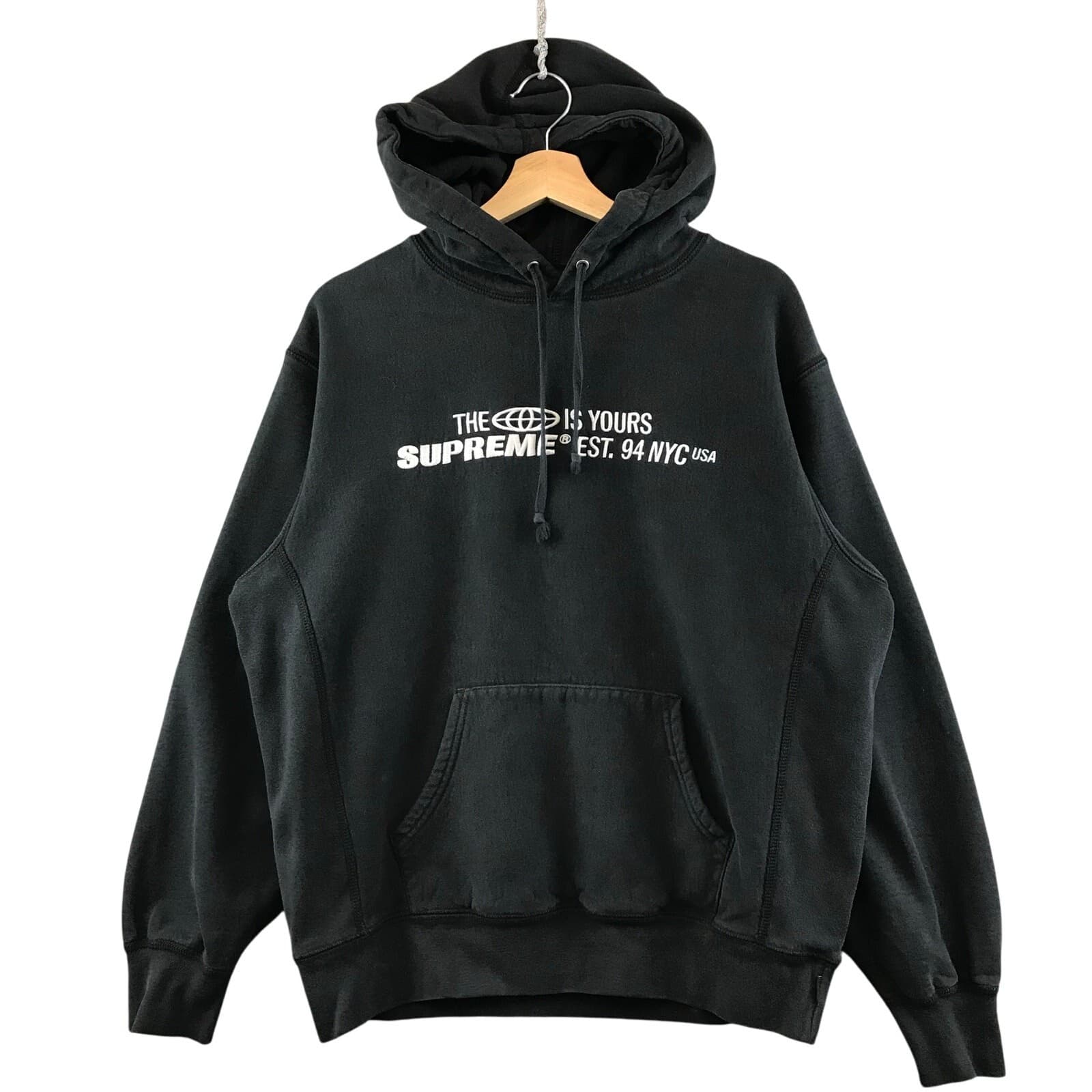 SUPREME World Is Yours Hooded Sweatshirt Logo Embroidered Small